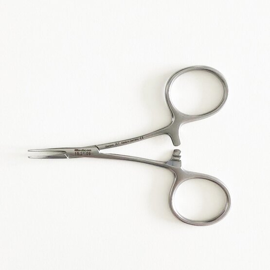 Hemostatische klem - Micro Hartmann - gebogen (10 cm - 4