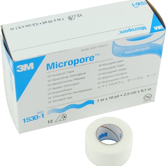 1530-1 Micropore Surgical tape 2,5cm x 9,14m- 1530-1