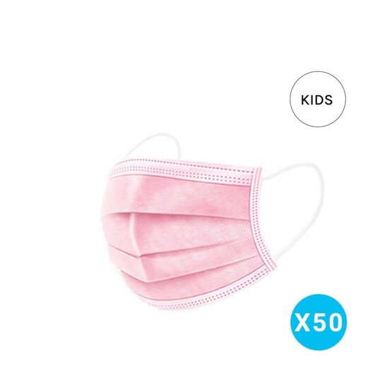 Surgical Face Masks , child ( 6 - 12 year) - pink- MM255R_R