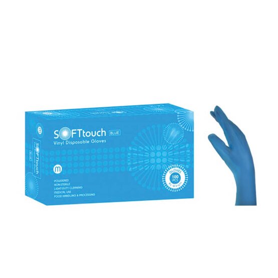 Vinyl Soft Touch powdered Onderzoekshandschoenen Blue Large (100st.)- 110064L