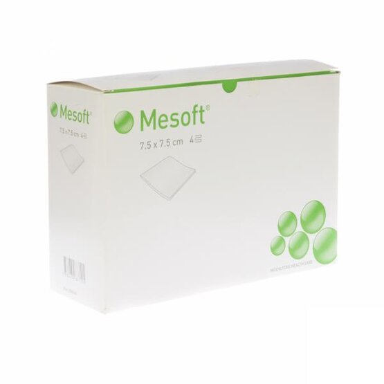 Mesoft Kompres non-woven niet steriel 7,5x7,5cm, 4-laags, p/300- 156100