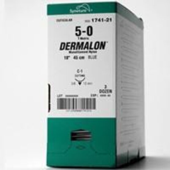 Dermalon nylon 6/0 45cm /36p.- 1741-11