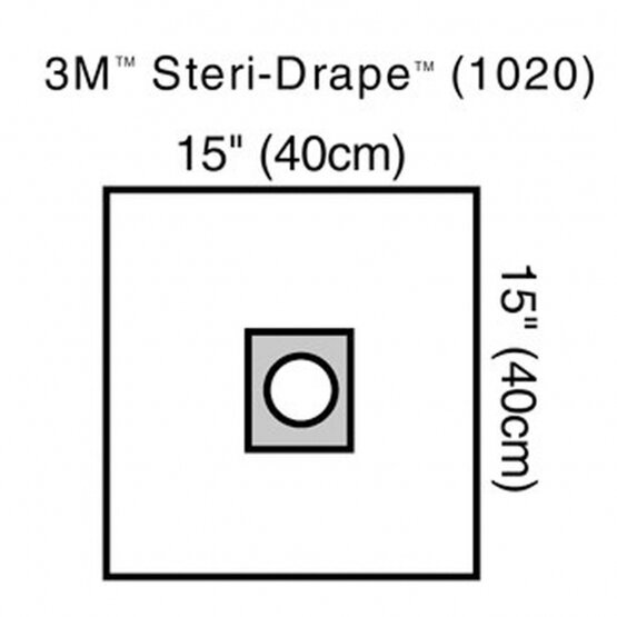 3M™ Champs stériles autocollant avec trou 40 cm x 40cm /10 pièces (diam ouverture: 6.3cm)- 1020