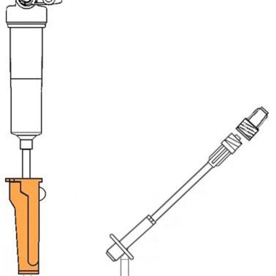 Perfuseur à 2 voies; filtre 15?; site d’injection en Y à 20 cm du LL distal; longueur totale 175 cm.- 102.0773