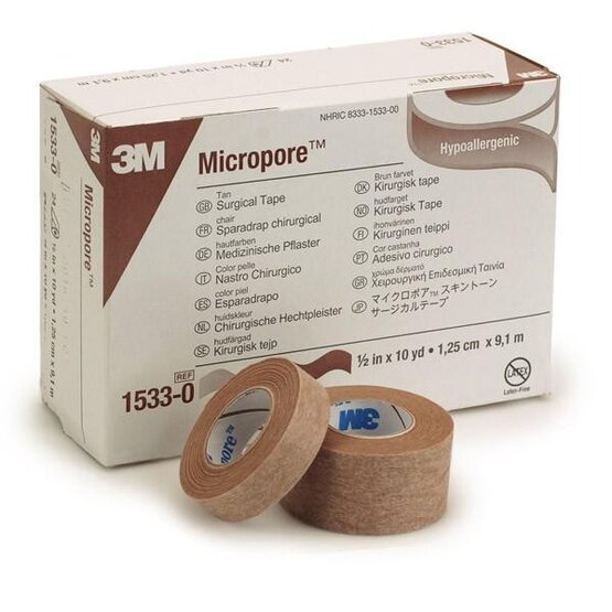 1533-0 Micropore surgical tape huidskleur 1,25cm x 915cm- 1533-0