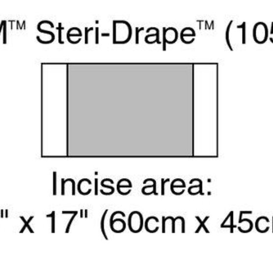 3M™ Steri-Drape 1050 -  1 champ à  inciser - 82cm x 45cm - aire à inciser 60cm x 45cm- 1050 SD