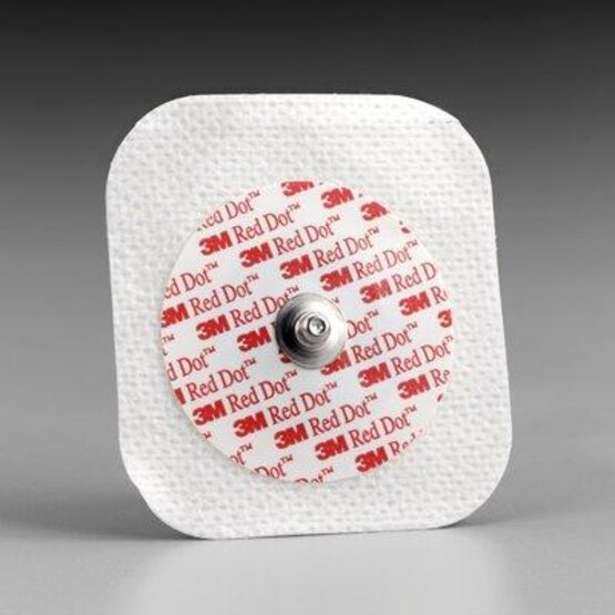 2271-50 Red Dot Diaphoretic Soft Cloth Monitoring ECG Electrodes 5cm x 6cm- 2271-50