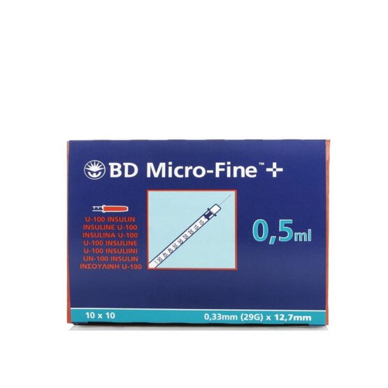 BD Micro-fine U-100 insulin  0,5ml - 0,33mm x12,7mm- 324824