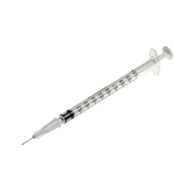 BD Plastipak syringe 1ml met naald 26G  X  3/8- 303176