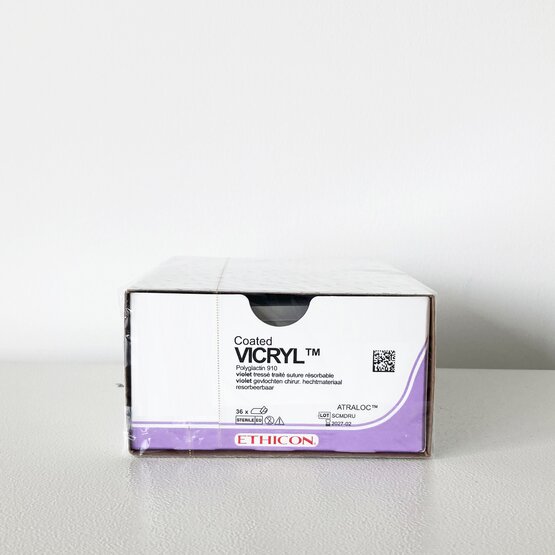 Vicryl 8/0, violet, 5mm aiguille (TG160-8),  20cm (l) fil- JV7574