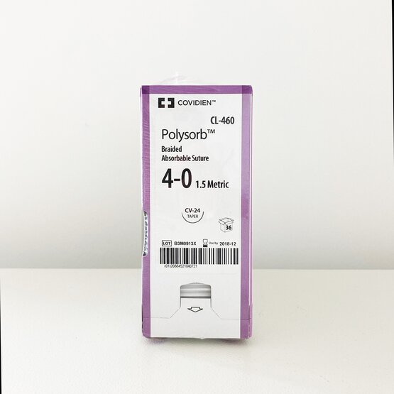 Polysorb 4/0  20mm 75cm naald violet / 36st 1/2 circle- CL-460