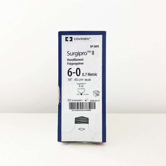 Surgipro 6/0 p needle13 mm  -P13 , 45cm, bleu / 12 pieces- SP-5695G