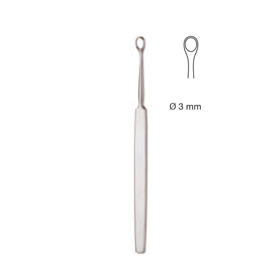 Lupus curette - Fox -  Ø 4mm - 14,5cm 5 3/4