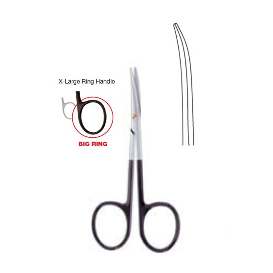 Dissecting scissors - Baby Metzenbaum - Big ring - Black Line - 11,5cm 4 1/2