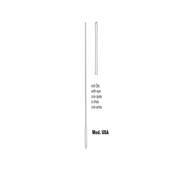 Stylet boutonné avec oeil - inoxidable - 13cm 5 1/8