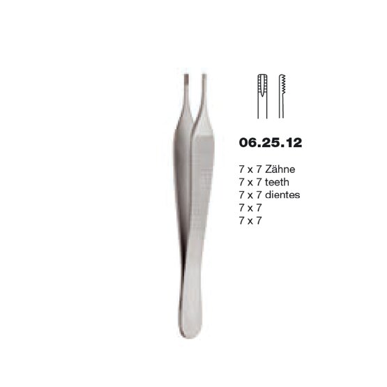 Delicate forceps dressing and tissue - Adson Brown - 12 4 3/4