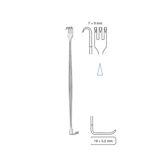 Wondspreider - fijn - met dubbele uiteinden - Senn Miller - 16cm 6 1/4