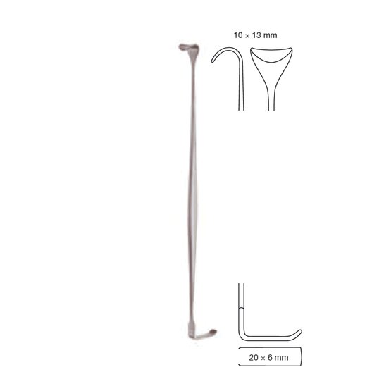 Double-ended delicate retractor  - Cope - 18cm 7 1/8