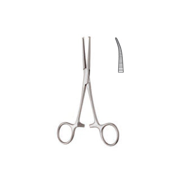 Hemostatic forceps - Kocher - curved - 13cm 5 1/8