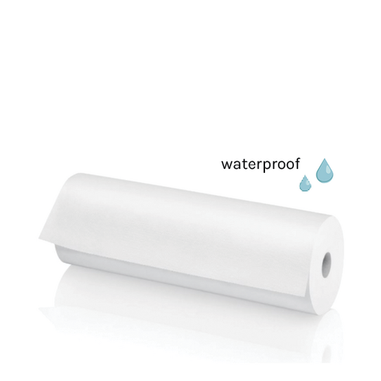 Dermroll Gelamineerd onderzoekstafelpapier - PE laag (waterproof) - 100% zuivere pulp - 50cm x 50m - 23gr + 10gr- BPPE50