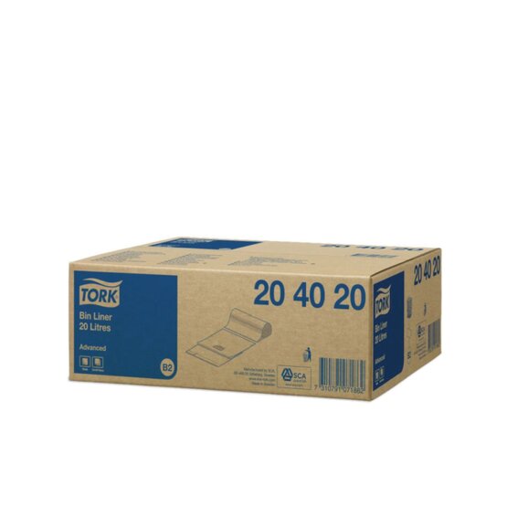 Tork 20L garbage bags - white - 58 x 30 x 23 cm- 204020