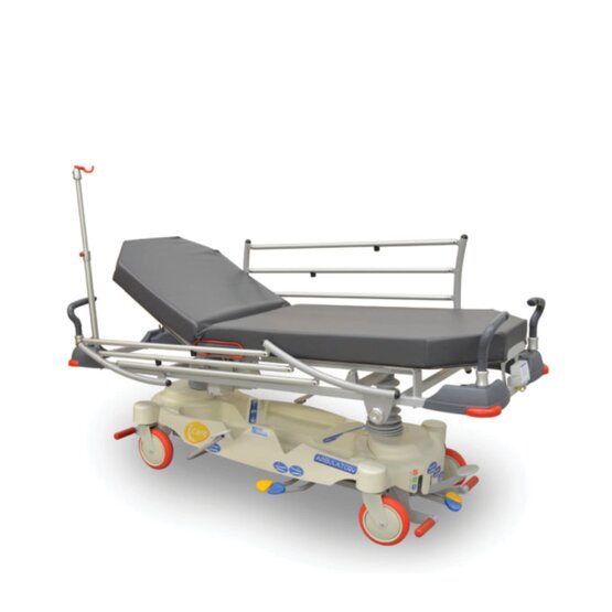 Brancard with height adjustment on hydraulic columns BMB I-CARE Ambulatory