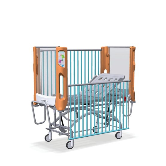 Pediatric bed in 2 parts with manual height adjustment - 9LP0170