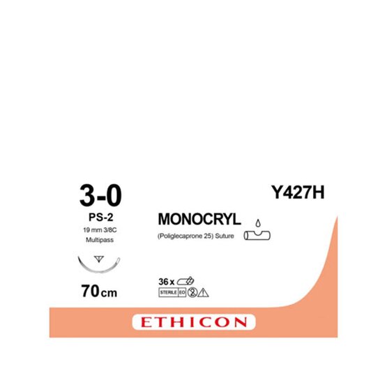 Monocryl 3/0, incolore,19mm aiguille (PS-2),70cm (l) fil- Y427H