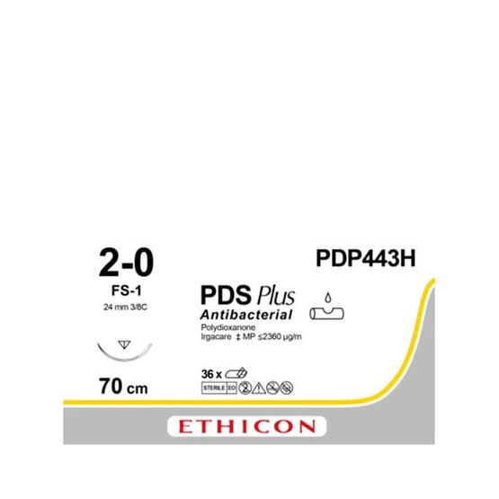 PDS Plus 2/0, incolore , 24mm aiguille (FS-1),  70cm (l) fil ( avant Z443E )- PDP443H