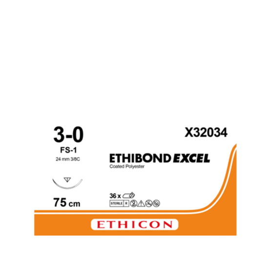 Ethibond 3/0, green, 24mm needle (FS-1), 75cm (l)- X32034