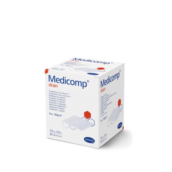 Medicomp - Kompres ( non-woven ) drain 7,5x7,5cm 6l.st   25 x 2st.- 421533