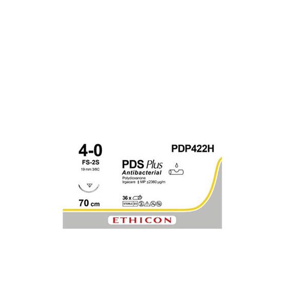 PDS II 4/0, ongekleurd,  19mm naald (FS-2S),  70cm  (l) draad / 24 stuks ( vroeger Z422E )- PDP422H
