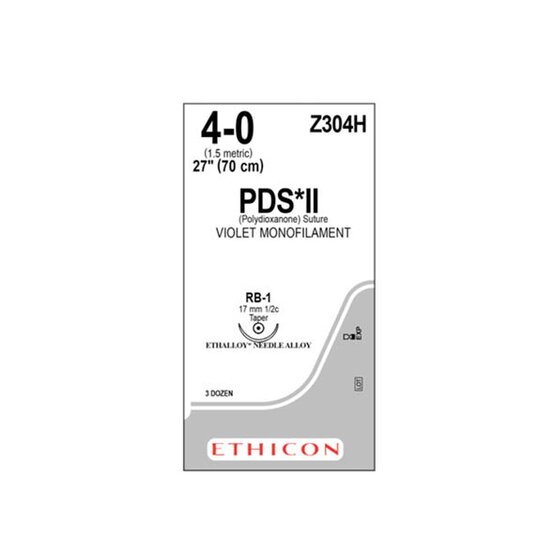 PDS II 4/0, violet,  17mm naald (RB-1),  70cm  (l) draad / 36 stuks- Z304H