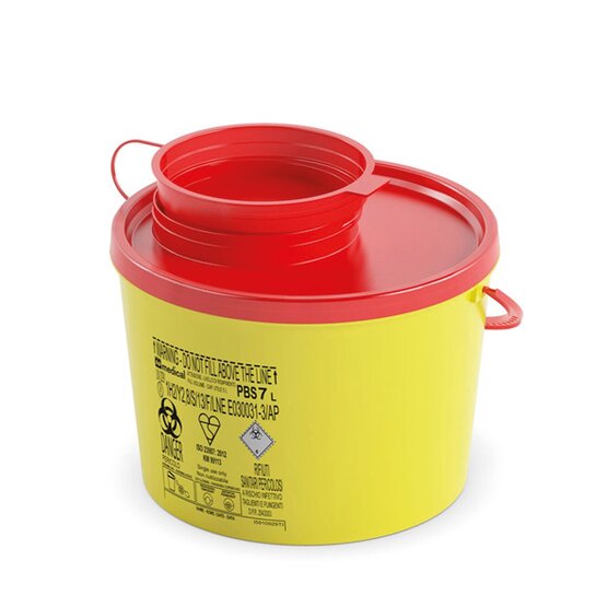 Ronde naaldcontainer 7L / st (diam. 24,8cmxh19,5cm)- PBS 7L