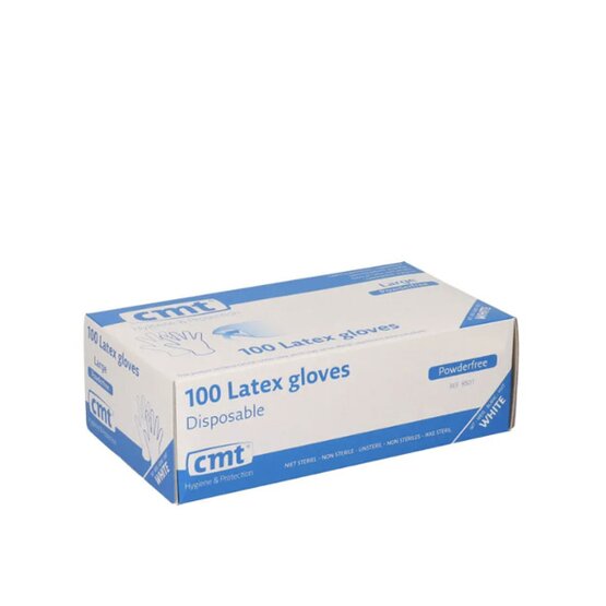 CMT Latex examination gloves powderfree white Medium / 100 pieces- 8501