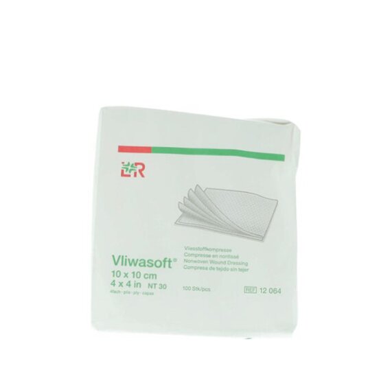 Vliwasoft, niet steriel, 10 x 10 , 4 laags, 100 stuks in papieren zak- 12064